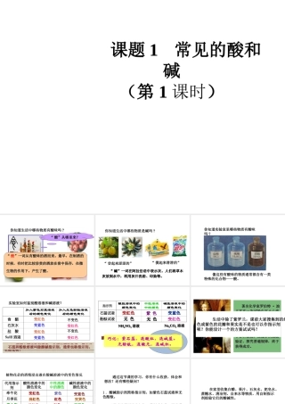 2014九年级化学下册《常见的酸和碱》（第1课时）教学课件 （新版）新人教版