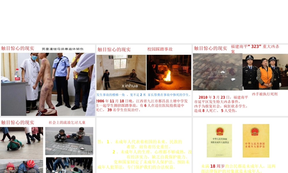 2014年秋七年级政治上册 第八课 第一框 特殊的保护特殊的爱课件 新人教版