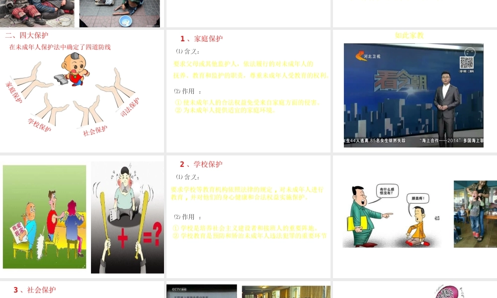 2014年秋七年级政治上册 第八课 第一框 特殊的保护特殊的爱课件 新人教版