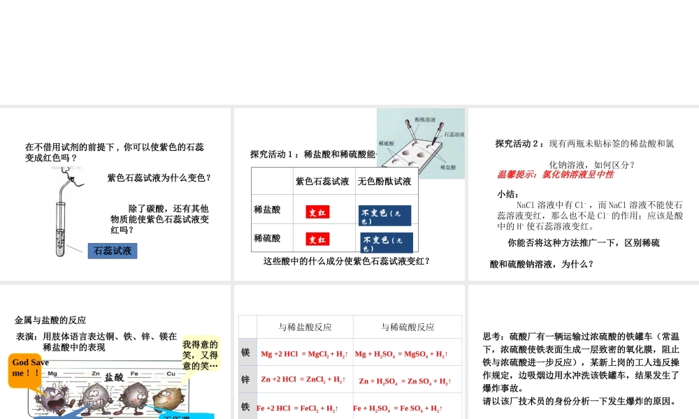 2014九年级化学下册《常见的酸和碱》（第3课时）教学课件 （新版）新人教版