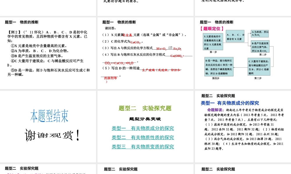 2014年中考化学总复习 重点题型突破课件
