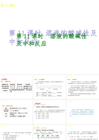2014年中考化学一轮复习 第11课时 溶液的酸碱性及中和反应 （查漏补缺+专题专练）课件 鲁教版