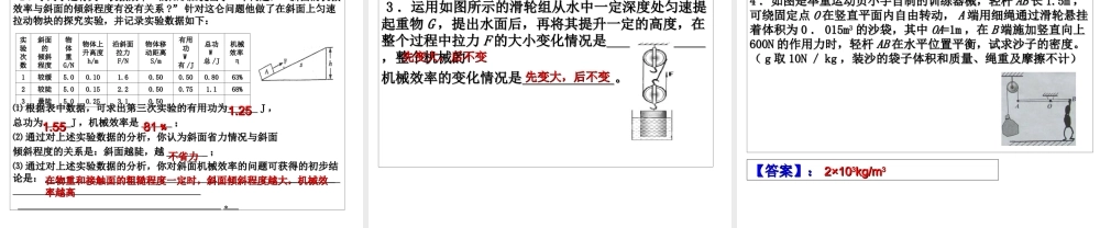 2014年中考科学第一轮复习 第一部分 物质科学（一）第16课 简单机械综合课件