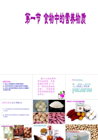 2014七年级生物下册 2.1 食物中的营养物质课件1 新人教版