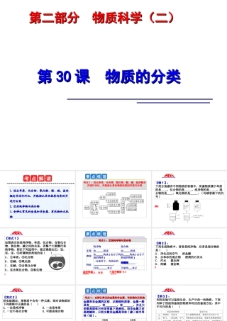 2014年科学中考科学第一轮复习 第二部分 物质科学（二）第30课 物质的分类课件