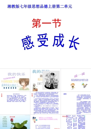 2014年秋七年级政治上册 第二单元 第一节 感受成长课件 湘教版