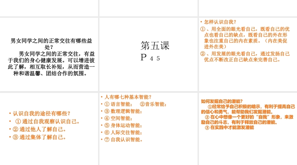 2014年秋七年级政治上册 第二单元 认识新自我课件 （新版）新人教版