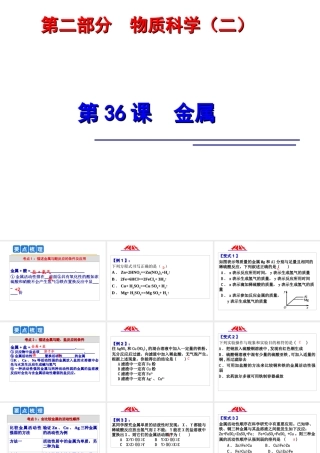 2014年科学中考科学第一轮复习 第二部分 物质科学（二）第36课 金属课件