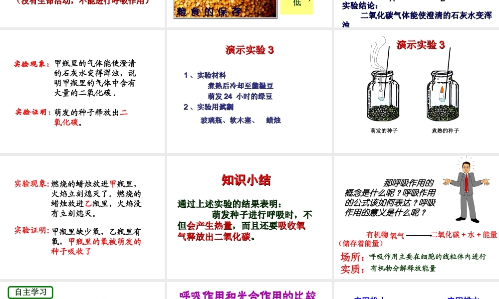 2014学年七年级生物上册 第二节 绿色植物的呼吸作用课件 新人教版