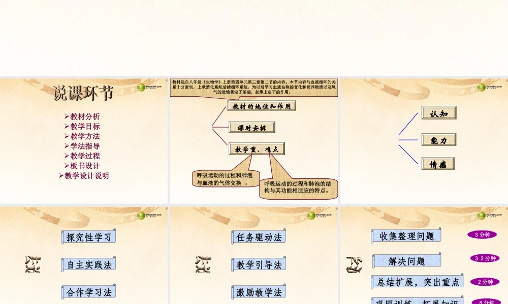 2014七年级生物下册 3.2 发生在肺内的气体交换课件3 新人教版