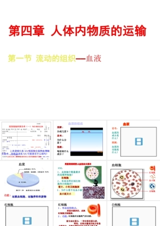 2014七年级生物下册 4.1 流动的组织---血液课件1 新人教版