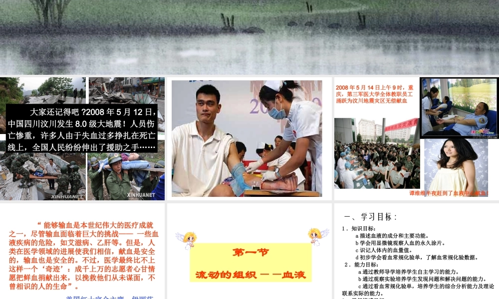 2014七年级生物下册 4.1 流动的组织---血液课件2 新人教版