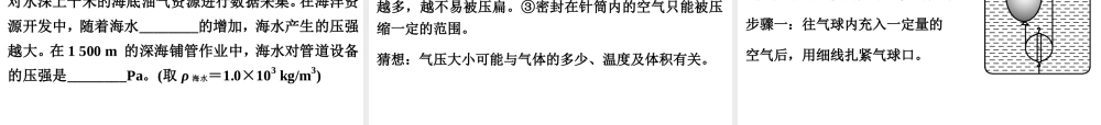 2014年中考科学专题复习 第二部分 物质科学一 16 压强课件