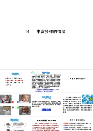 2014年秋七年级政治上册 第六课 第一框 丰富多样的情绪课件2 新人教版