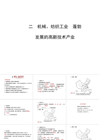 2014年秋八年级地理上册 4.2.2 机械、纺织工业 蓬勃发展的高新技术产业课件 （新版）湘教版