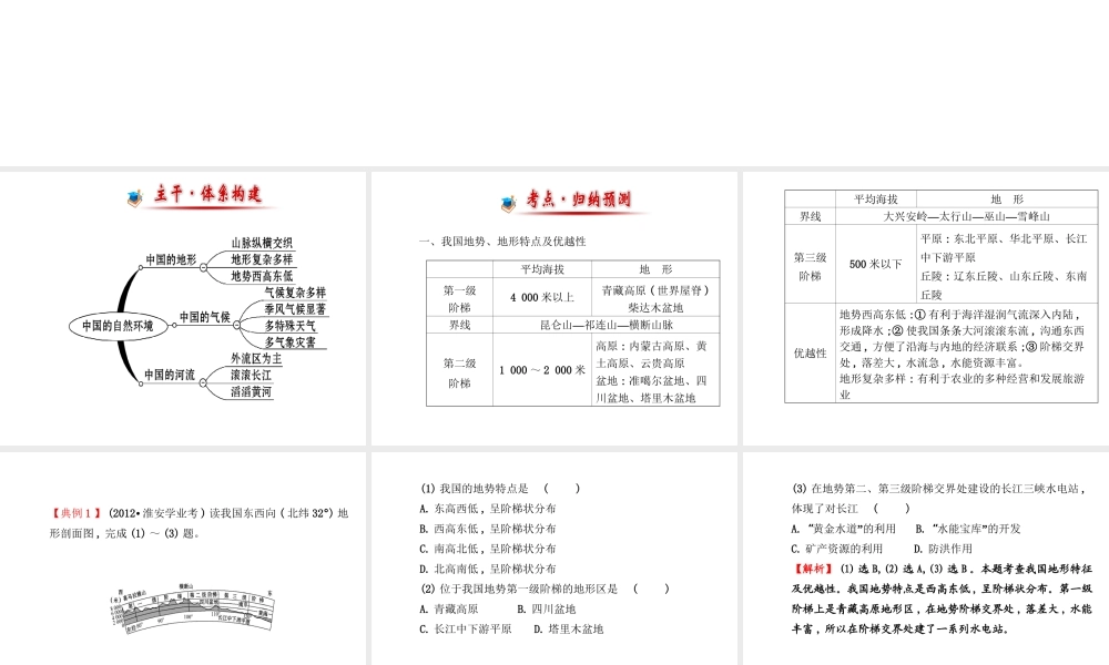 2014年秋八年级地理上册 第2章 中国的自然环境复习课件 （新版）湘教版