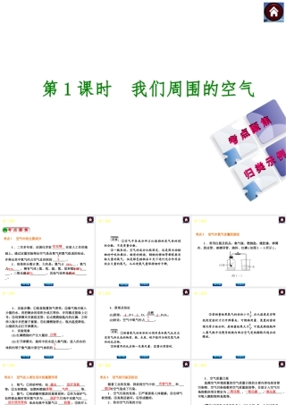 2014中考化学复习方案 第1课时 我们周围的空气（考点聚焦+归类示例，含2013中考真题）权威课件