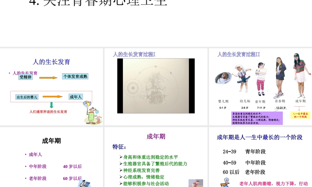 2014七年级生物下册 4.8.2 人的生长发育和青春期课件一 （新版）苏教版