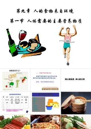 2014七年级生物下册 4.9.1 人体需要的主要营养物质课件二 （新版）苏教版