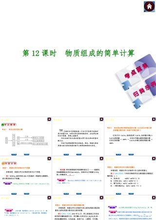 2014中考化学复习方案 第12课时 物质组成的简单计算（考点聚焦+归类示例，含2013中考真题）权威课件