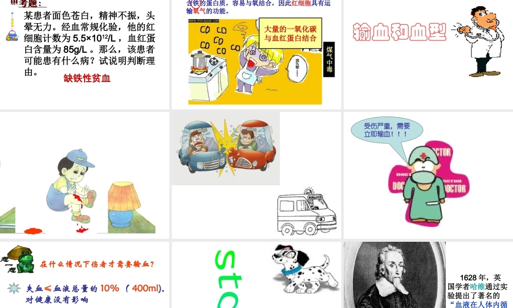 2014七年级生物下册 4.10.1 血液和血型课件二 （新版）苏教版