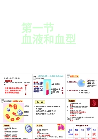 2014七年级生物下册 4.10.1 血液和血型课件二 （新版）苏教版