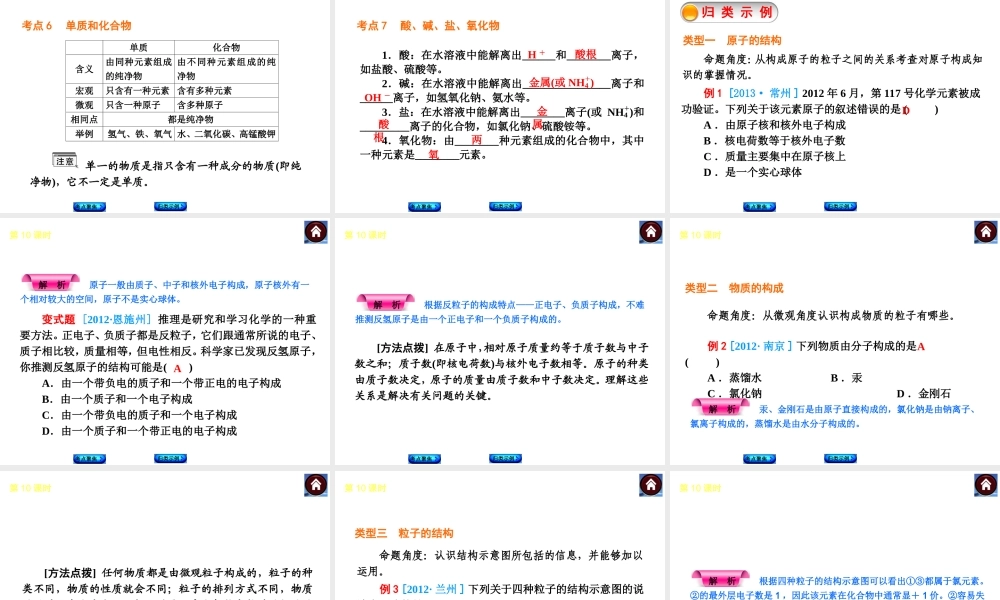 2014中考化学教材化总复习 主题二 物质的构成和变化课件 新人教版