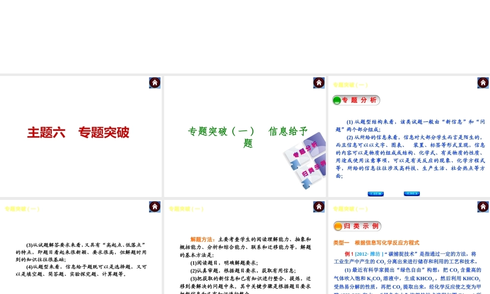 2014中考化学教材化总复习 主题六 专题突破课件 新人教版