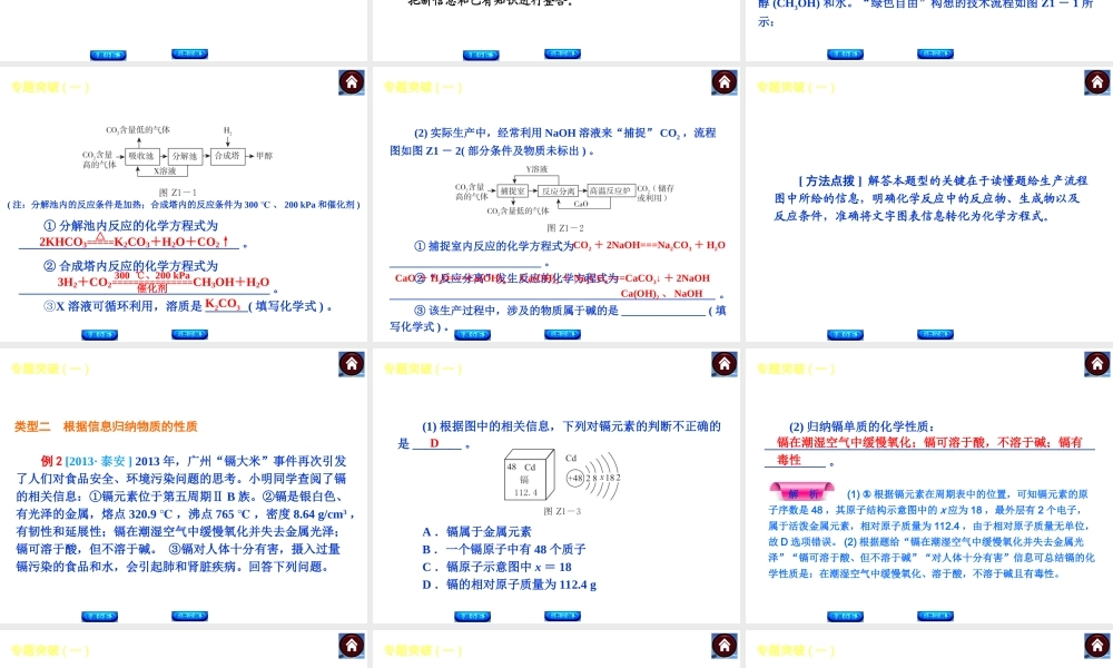 2014中考化学教材化总复习 主题六 专题突破课件 新人教版
