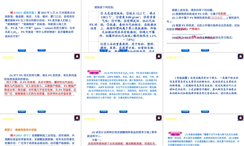 2014中考化学教材化总复习 主题六 专题突破课件 新人教版