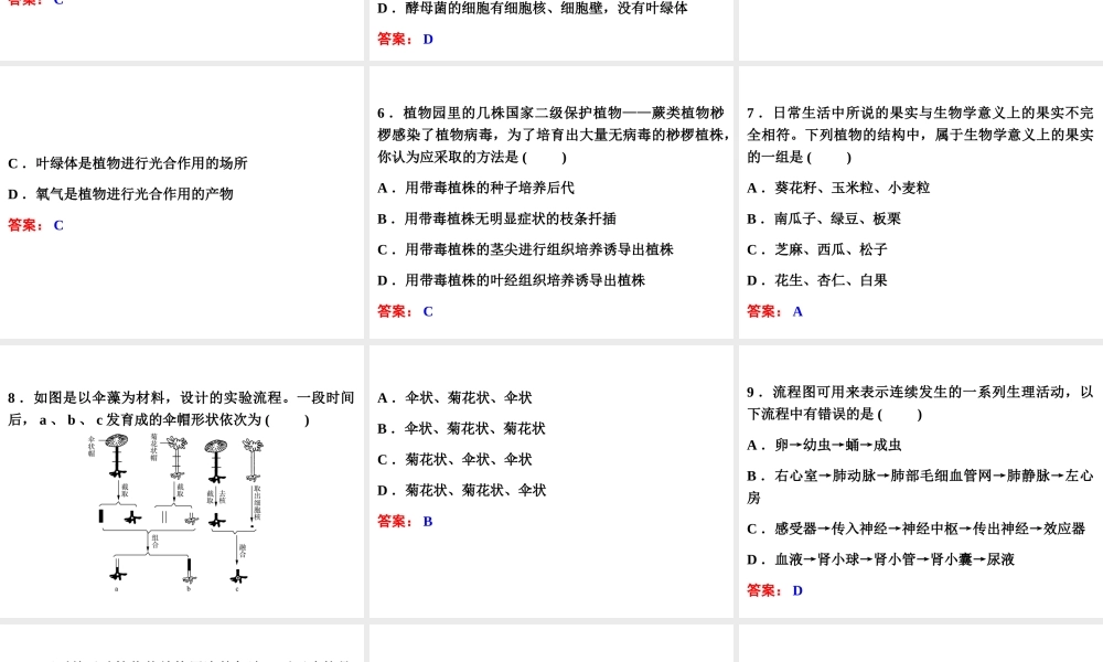 2014年中考科学专题复习 能力测试课件