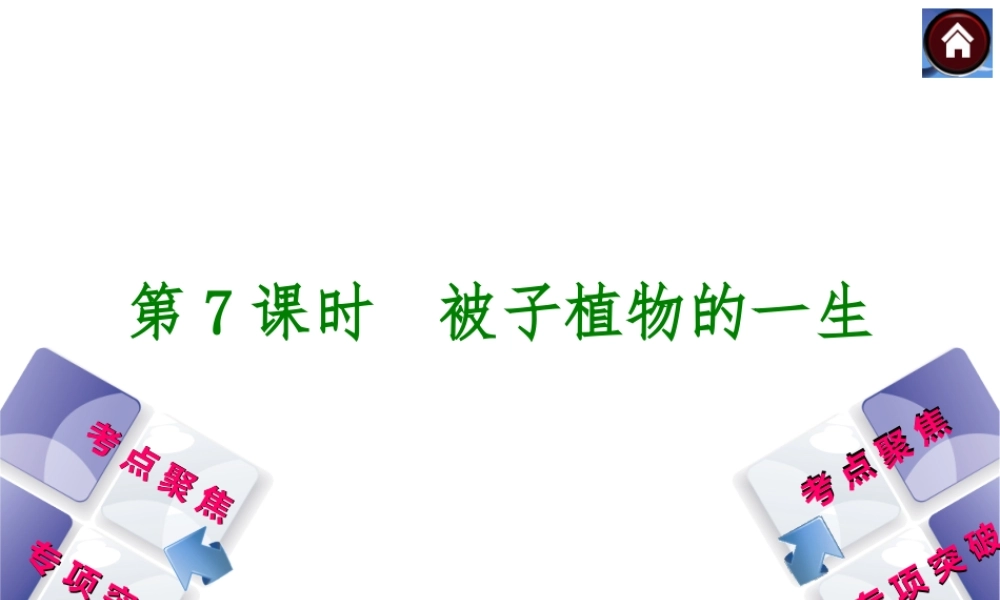 2014中考生物复习方案 被子植物的一生（考点聚焦+专项突破，含2013试题）课件 新人教版