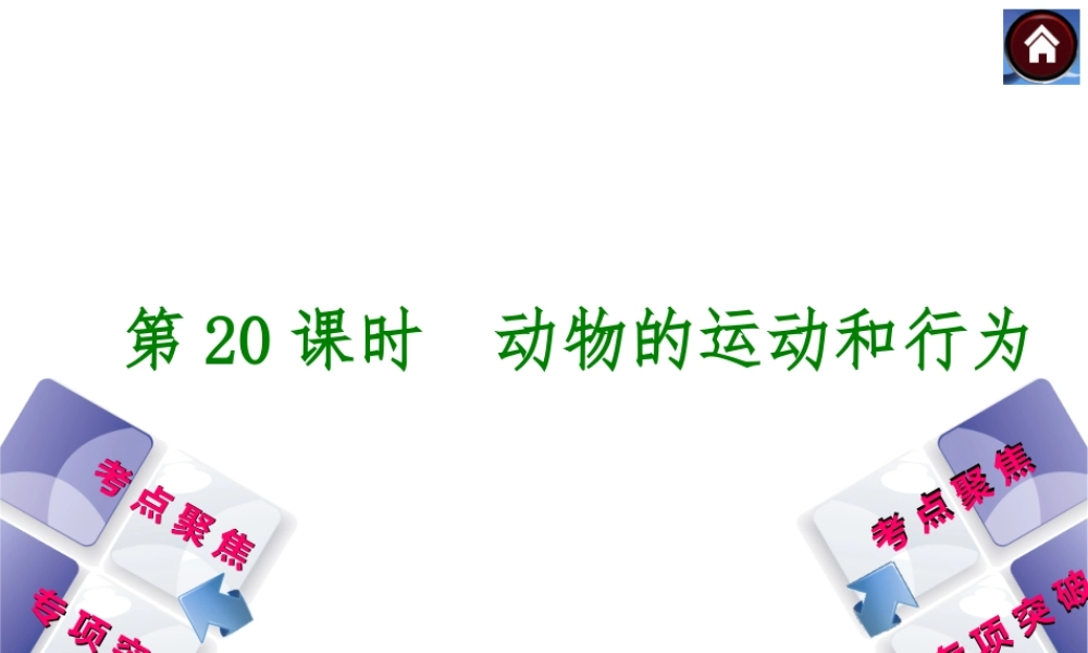 2014中考生物复习方案 动物的运动和行为（考点聚焦+专项突破，含2013试题）课件 新人教版