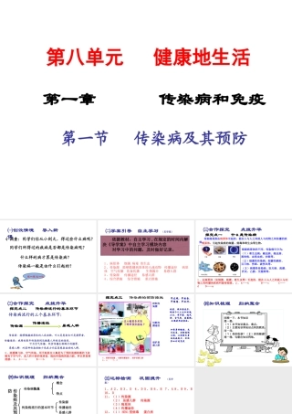 2015春八年级生物下册 第八单元 第一章 第一节 传染病及其预防课件 新人教版