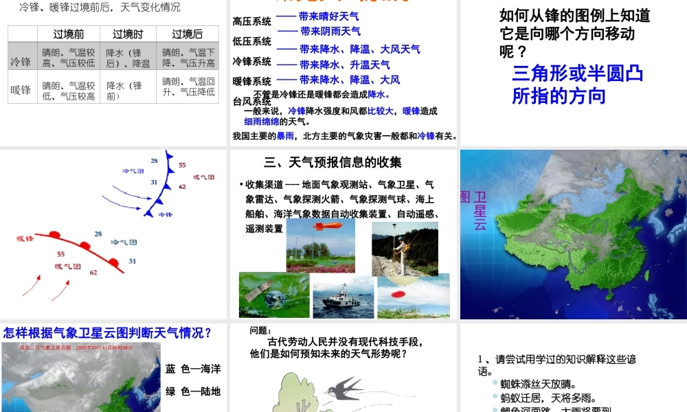 2014秋八年级科学上册 2.5 天气预报课件1 浙教版