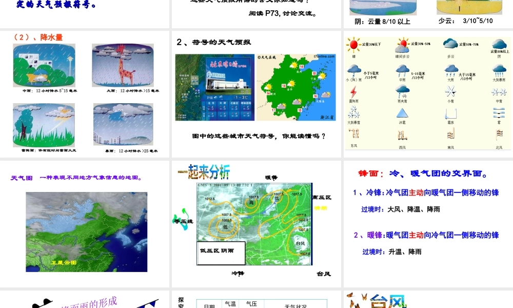 2014秋八年级科学上册 2.5 天气预报课件2 浙教版