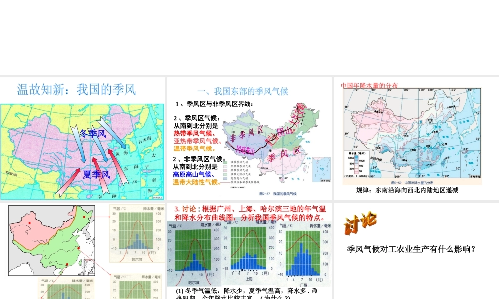 2014秋八年级科学上册 2.7 我国的气候特征和主要的灾害性天气课件 浙教版