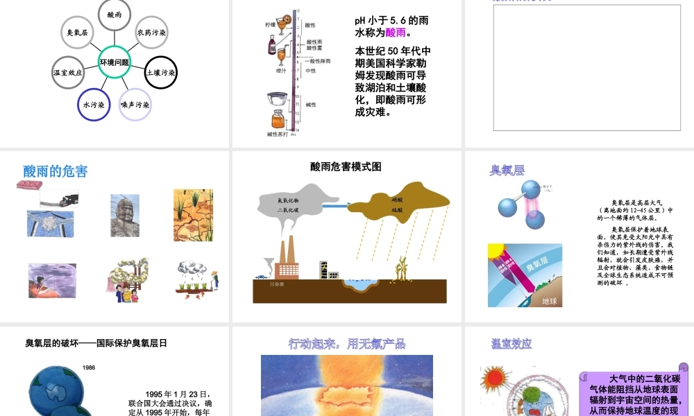 2014七年级生物下册 4.13.1 关注生物圈——环境在恶化课件一 （新版）苏教版