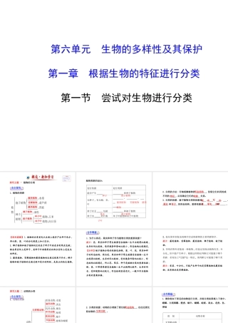 2014年秋八年级生物上册 第六单元 第一章 第一节 尝试对生物进行分类课件 （新版）新人教版