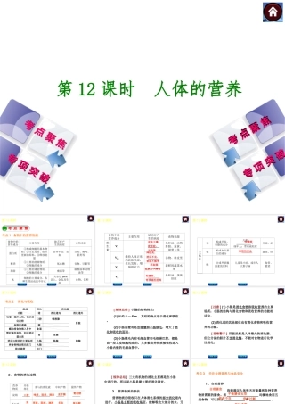 2014中考生物复习方案 人体的营养（考点聚焦+专项突破，含2013试题）课件 新人教版