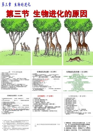 2014秋八年级生物下册 第三章 第三节 生物进化的原因课件 新人教版