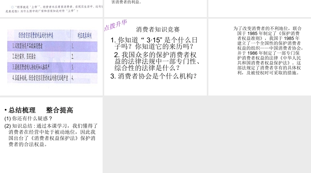2015春八年级政治下册 第八课 第一框 我们享有“上帝”的权利课件1 新人教版