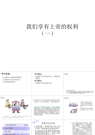 2015春八年级政治下册 第八课 第一框 我们享有“上帝”的权利课件1 新人教版