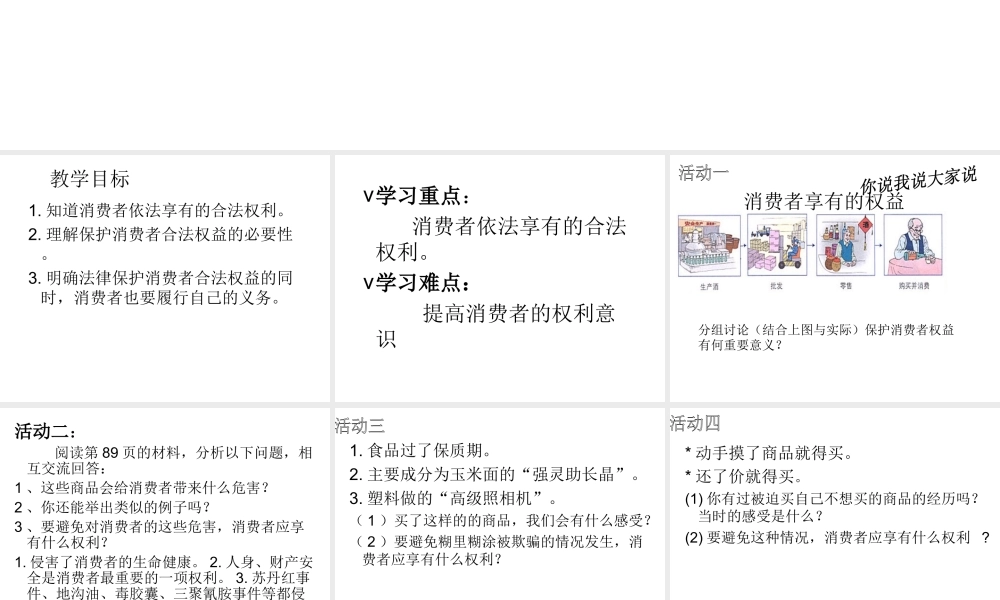 2015春八年级政治下册 第八课 第一框 我们享有“上帝”的权利课件2 新人教版
