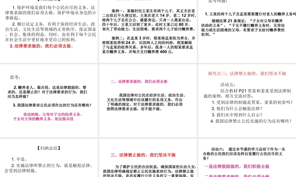 2015春八年级政治下册 第二课 第二框 忠实履行义务课件 新人教版