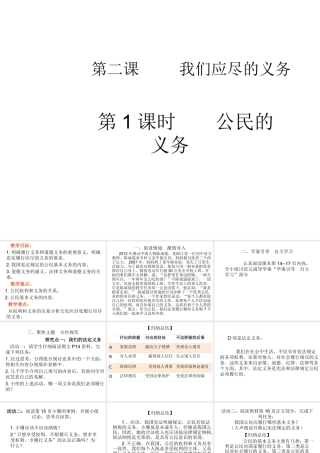 2015春八年级政治下册 第二课 第一框 公民的义务课件 新人教版