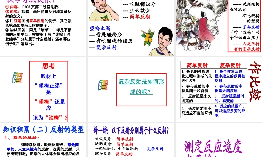 2014七年级生物下册 6.3 神经调节的基本方式课件2 新人教版