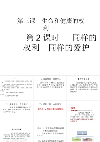 2015春八年级政治下册 第三课 第二框 同样的权利同样的爱护课件 新人教版