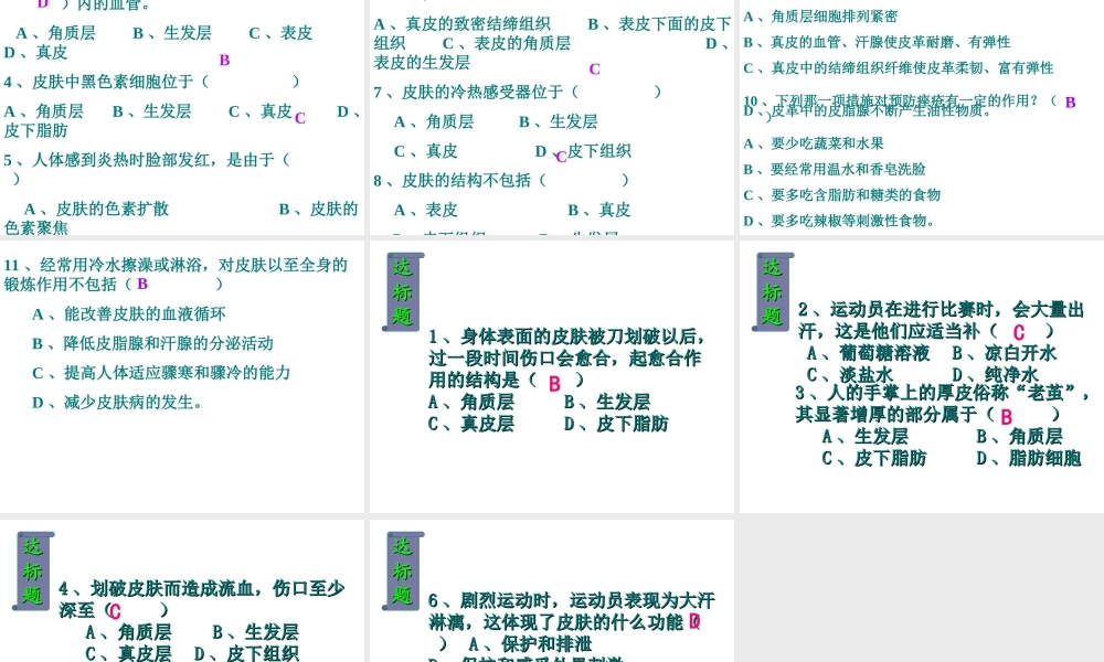 2014七年级生物下册 第二节 汗液的生成和排出上课用课件 济南版