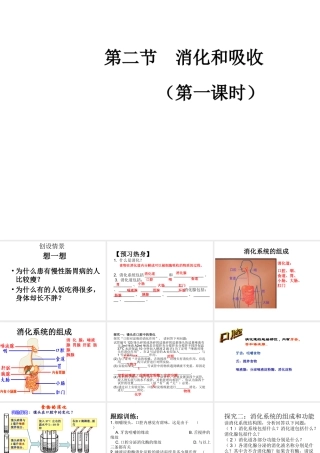 2014七年级生物下册 第二节 消化和吸收（第一课时）课件 新人教版